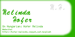 melinda hofer business card
